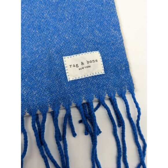 RAG & BONE Addison Skinny recycled wool women's winter scarf - BLUE - Picture 5 of 9